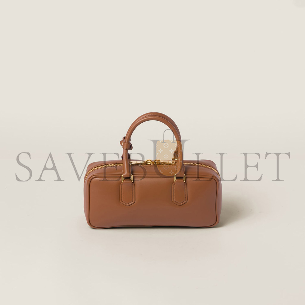 MIU MIU ARCADIE LEATHER HANDBAG 5BB148 (27*12*9cm)